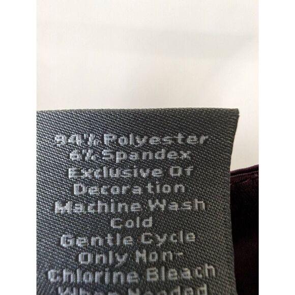 Ann Taylor Factory Women’s Black Purple Short Sleeve with Bow Tie Blouse Women's - Picture 4 of 5